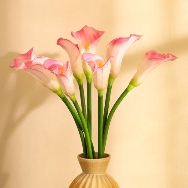 Buy Faux Realistic Calla Lily Flower Stick (Pink) - Set Of Five Artificial Flowers from Vaaree