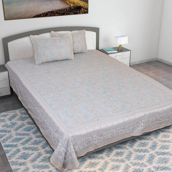 Buy Irava Floral Bedsheet - Blue Bedsheets from Vaaree