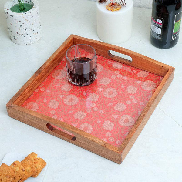 Buy Crimsa Bloom Square Serving Tray Serving Tray from Vaaree