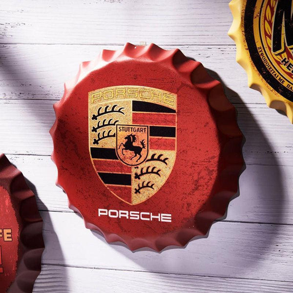 Porsche Bottle Cap Wall Accent