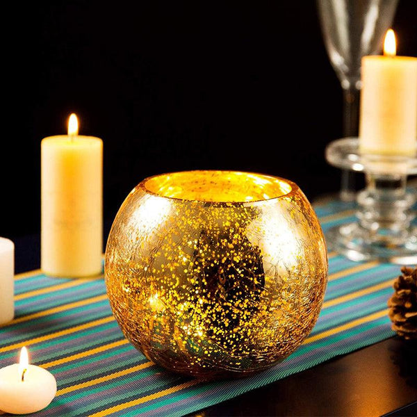 Buy Bliss Sparkle Tealight Candle Holder - Gold Tea Light Candle Holders from Vaaree