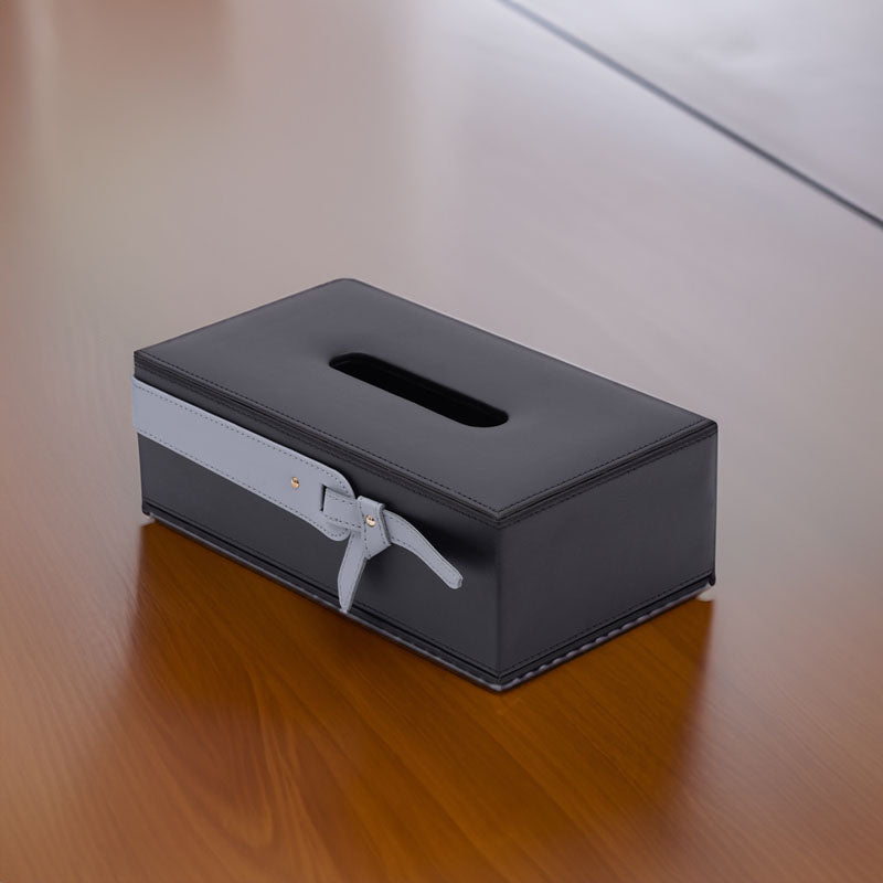 Buy Mona Vegan Leather Tissue Box - Black Tissue Holder from Vaaree