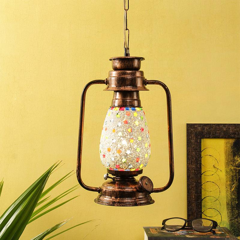 Buy Divyara Mosaic Lantern Ceiling Lamp - Copper Ceiling Lamp from Vaaree