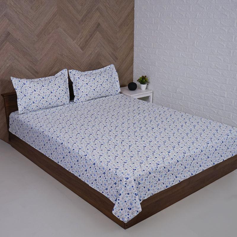 Buy Avani Floral Bedsheet - Blue Bedsheets from Vaaree