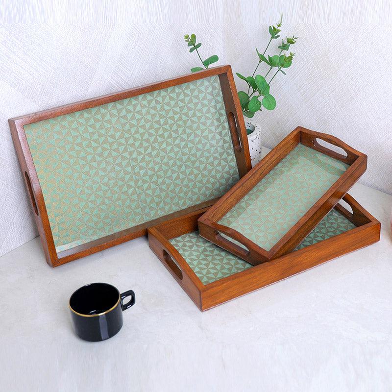 Buy Jade Glow Square Serving Tray - Set Of Three Serving Tray from Vaaree