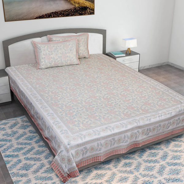 Buy Niagra Floral Bedsheet - Orange Bedsheets from Vaaree