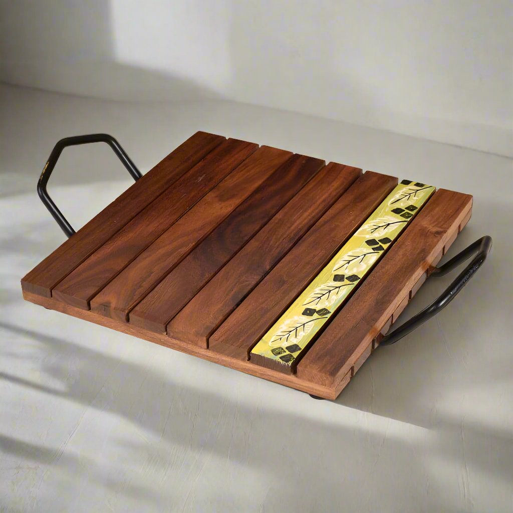 Buy Arasi Wooden Tray Serving Tray from Vaaree