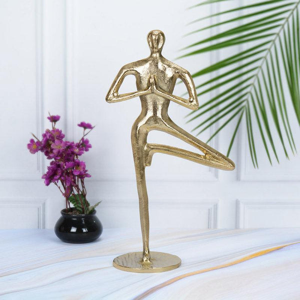 Buy Yoga Asana Golden Showpiece Showpiece from Vaaree