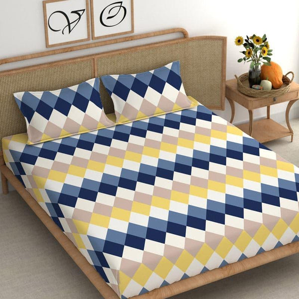 Buy Joyce Geometric Bedsheet at Vaaree online | Beautiful Bedsheets to choose from