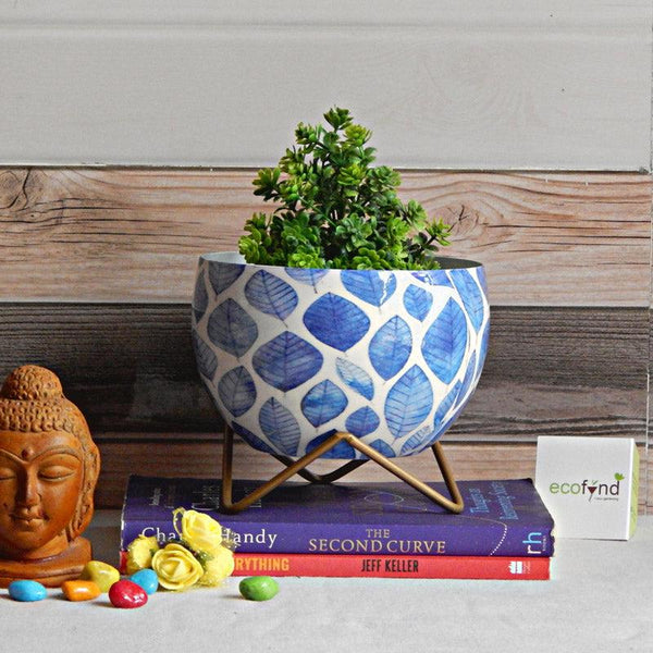 Buy Indigo Flow Planter With Stand - Set Of Two Pots & Planters from Vaaree