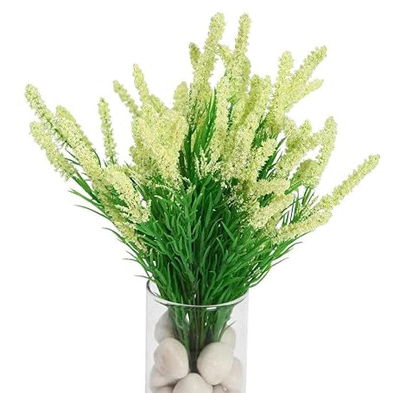 Artificial Flowers - Faux Hogla Bunch (Light Yellow) - Set Of Three