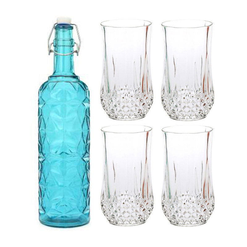 Buy Brevin 1000 ML Water Bottle With 350 ML Glass - Five Piece Set Bottle from Vaaree