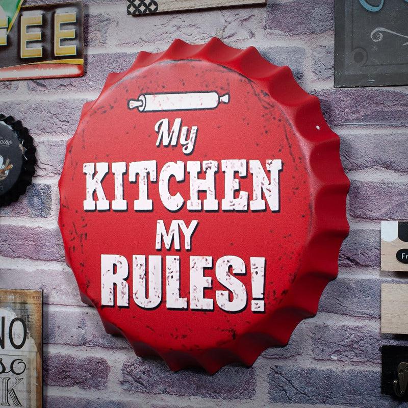 Buy My Kitchen My Rules Bottle Cap Wall Accent Wall Accents from Vaaree