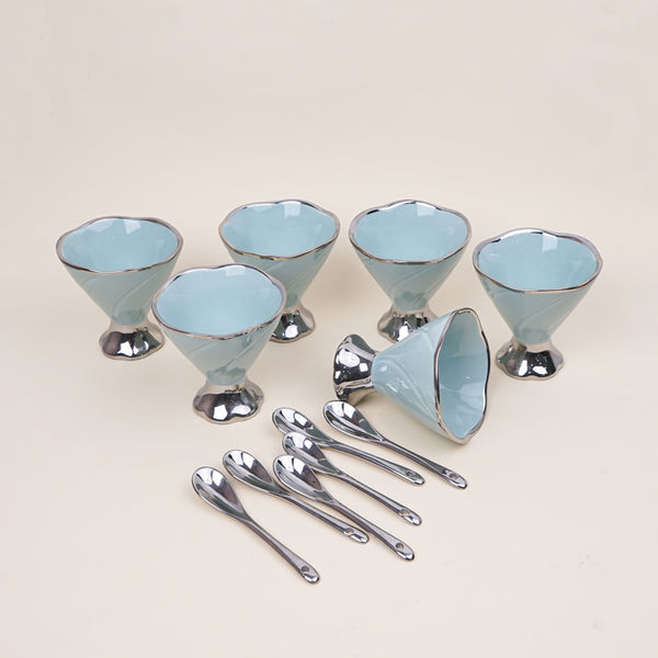 Buy Abriya Blue Ice Cream Cup (200 ML) - Twelve Piece Set Icecream Cup from Vaaree