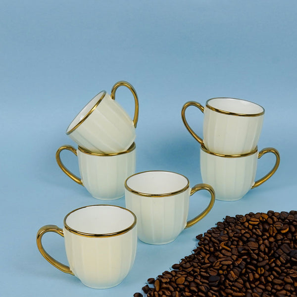 Buy Alchemy Beige Beige Cup (220 ML) - Set Of Six Mug from Vaaree