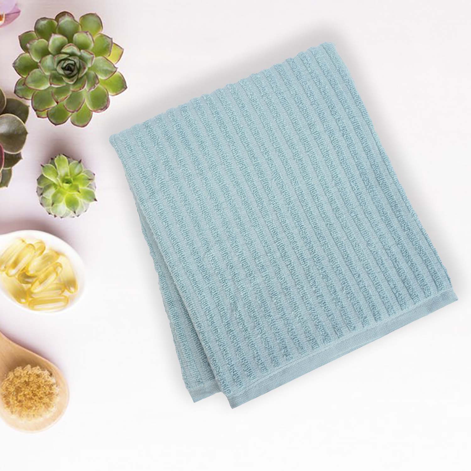 Buy Micro Cotton LuxeDry Striped Bath Towel - Green Bath Towels from Vaaree