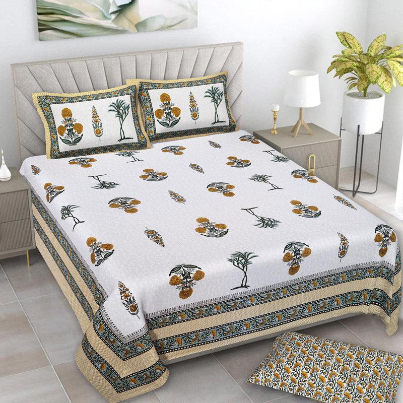 Buy Pamia Ethnic Bedsheet - Yellow Bedsheets from Vaaree