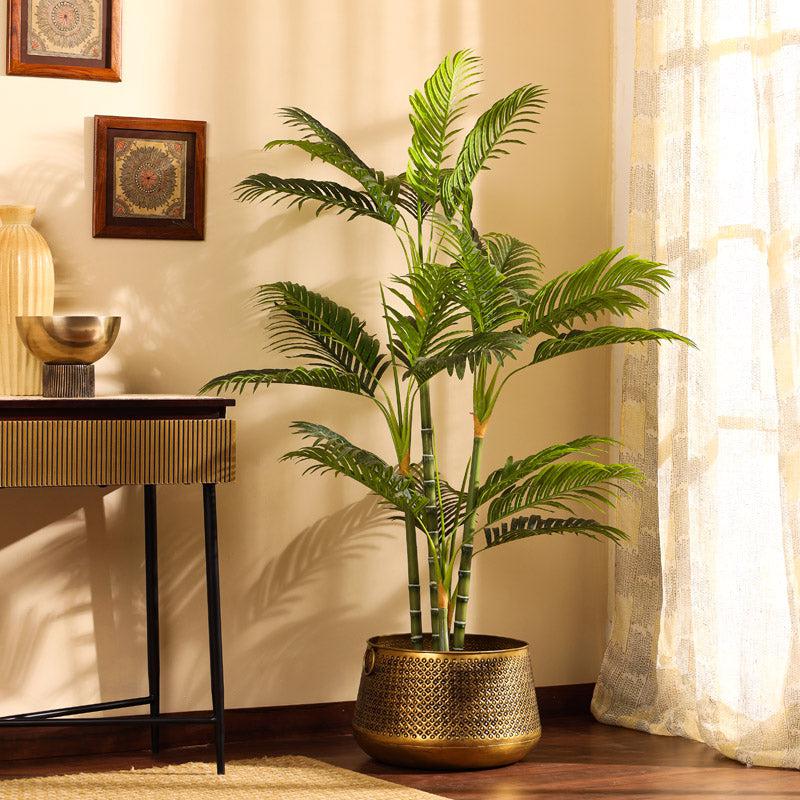 Buy Faux Realistic Tropic Areca Palm Plant With Pot - 4.9 Feet Artificial Plants from Vaaree