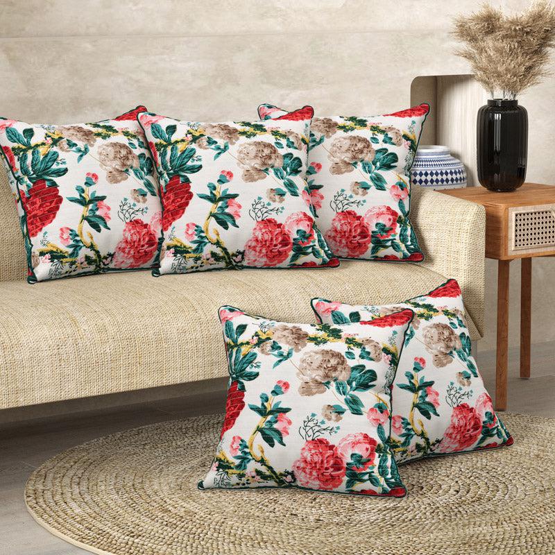 Buy Mansa Floral Cushion Cover - Set Of Five Cushion Cover Sets from Vaaree