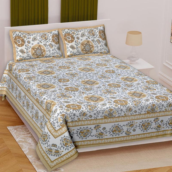 Buy Griffin Floral Bedsheet - Brown Bedsheets from Vaaree