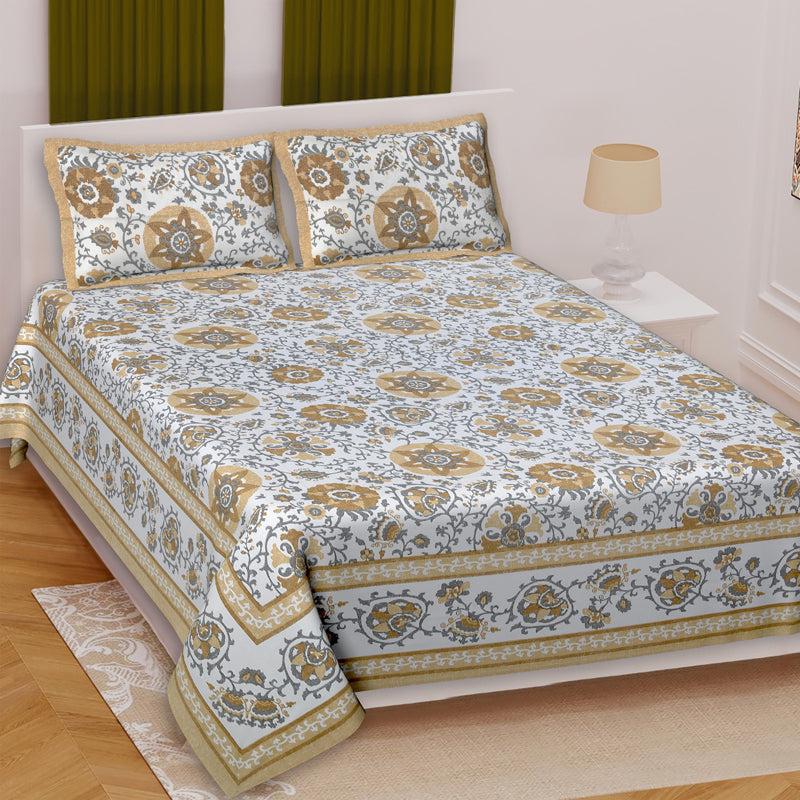 Buy Griffin Floral Bedsheet - Brown Bedsheets from Vaaree