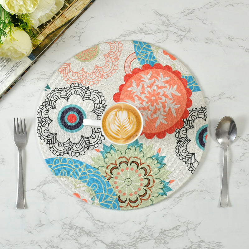 Table Mat - Akshi Round Placemat - Set Of Six