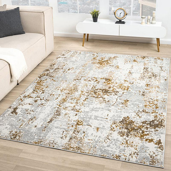 Buy Sariya Abstract Carpet - Grey & Yellow Carpet from Vaaree