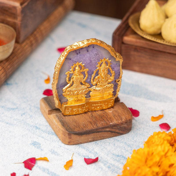 Buy Divine Laxmi Ganesha Agate Festive Gift Box - Violet Idols & Sets from Vaaree