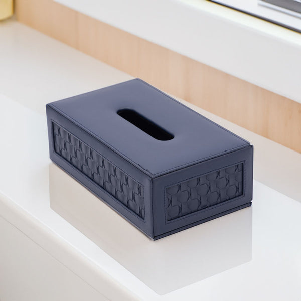 Buy Lorae Vegan Leather Tissue Box - Blue Tissue Holder from Vaaree