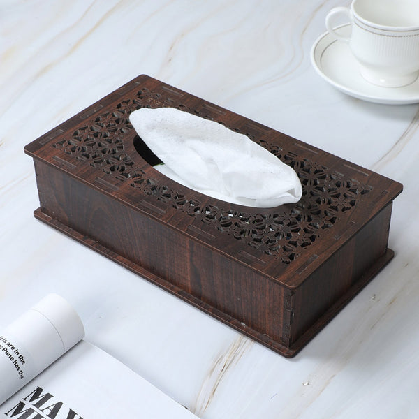 Buy Galenta Tissue Box - Dark Brown Tissue Holder from Vaaree