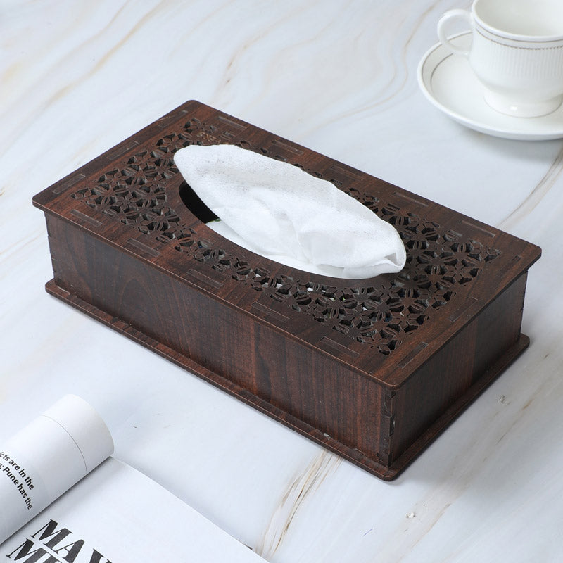 Buy Galenta Tissue Box - Dark Brown Tissue Holder from Vaaree