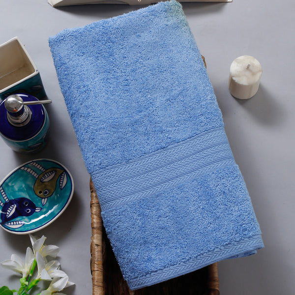 Buy Reid Terry Bath Towel - Sky Blue Bath Towels from Vaaree