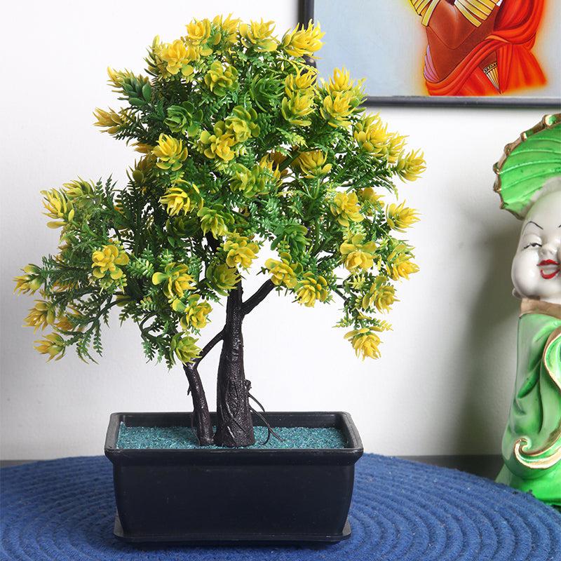 Buy Faux Yellow Moyogi Bonsai With Pot Artificial Plants from Vaaree