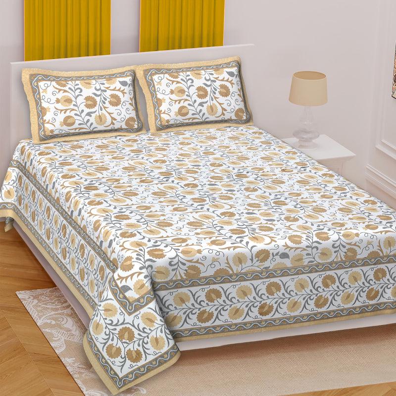 Buy Everett Floral Bedsheet - Brown Bedsheets from Vaaree