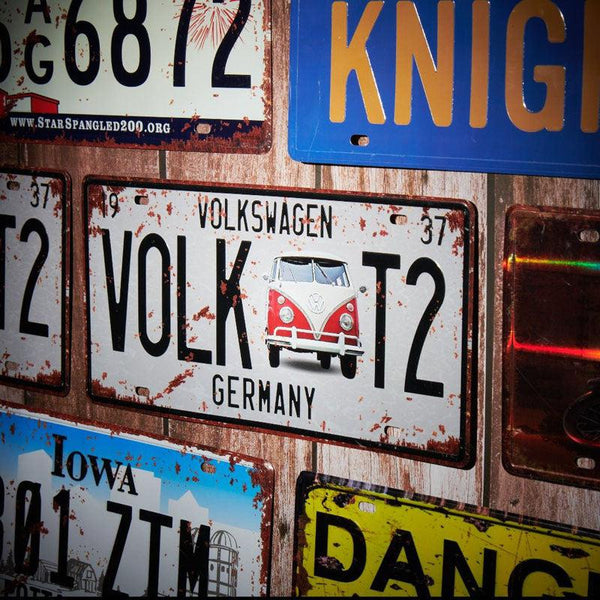 Volkswagen Volk T2 Number Plate Wall Accent