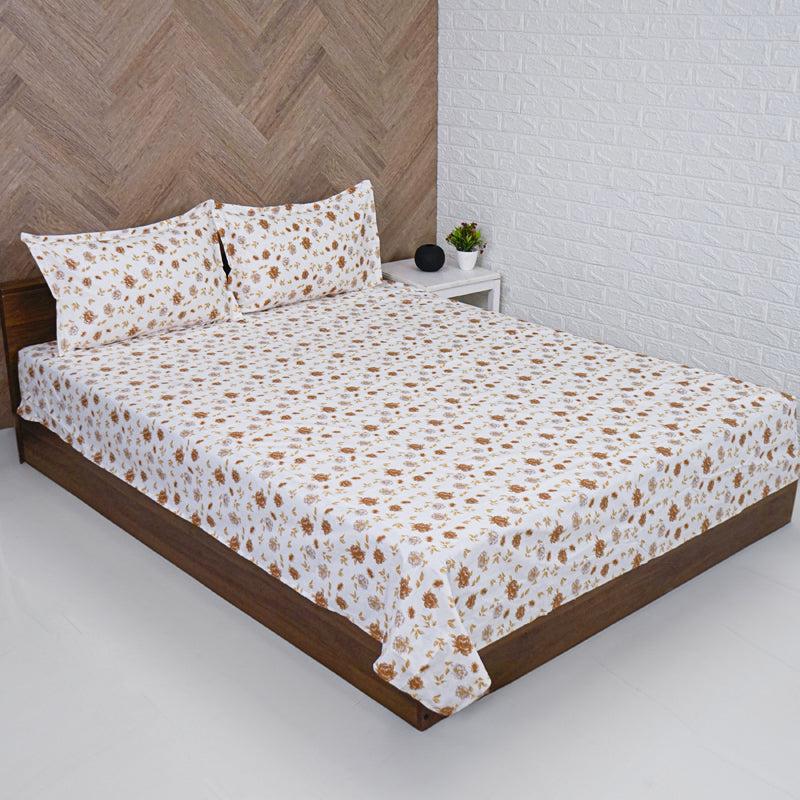 Buy Mudra Floral Bedsheet - Brown Bedsheets from Vaaree