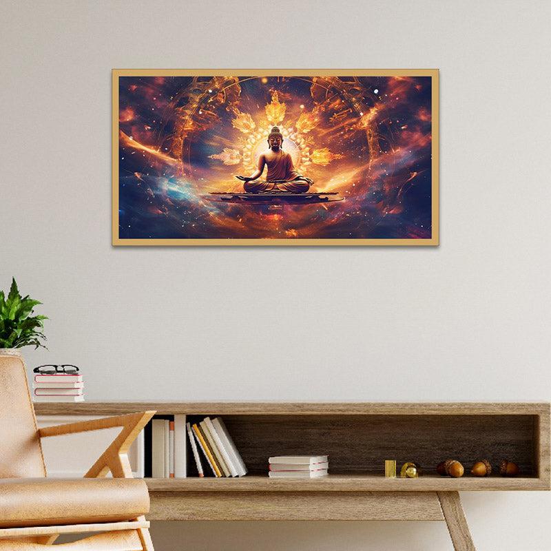 Buy Buddha Serene Aura Wall Painting With Frame Wall Art & Paintings from Vaaree