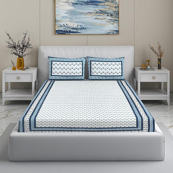 Buy Kanti Ethnic Bedsheet - Blue Bedsheets from Vaaree