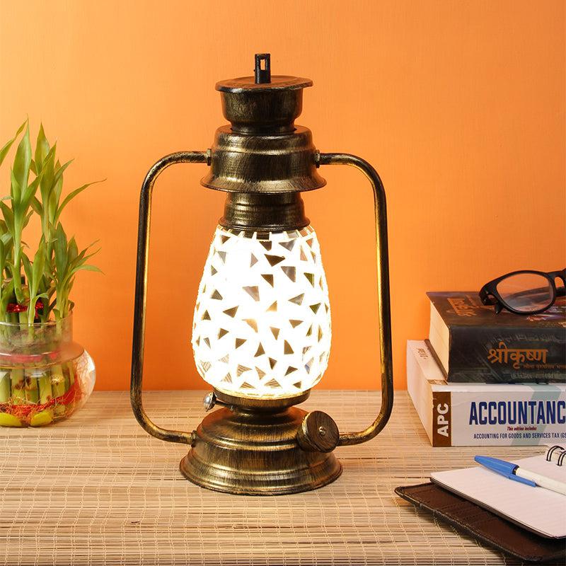 Buy Dvija Mosaic Lantern Table Lamp - Gold Table Lamp from Vaaree