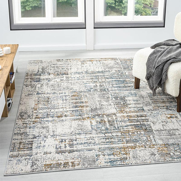 Buy Ioda Abstract Carpet - Grey & Blue Carpet from Vaaree