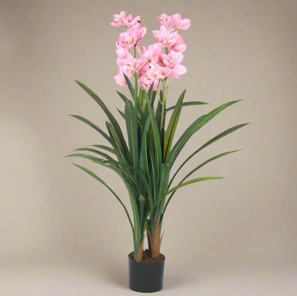 Buy Faux Realtouch Pink Cymbidium Tree With Pot - 3.9 Feet Artificial Plants from Vaaree