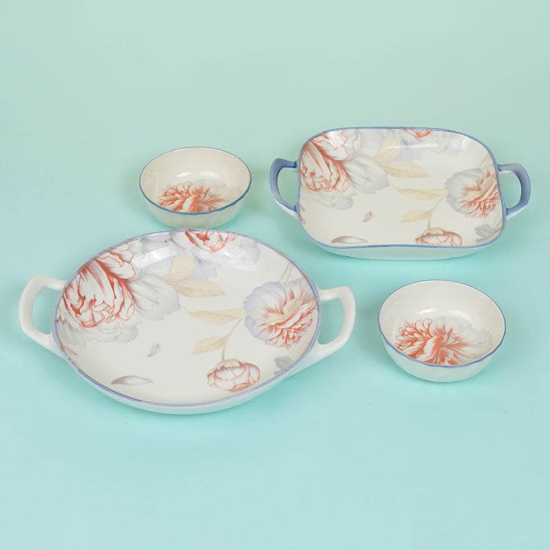 Buy Mida Floral Serving Set - Four Piece Set Dinner Set from Vaaree