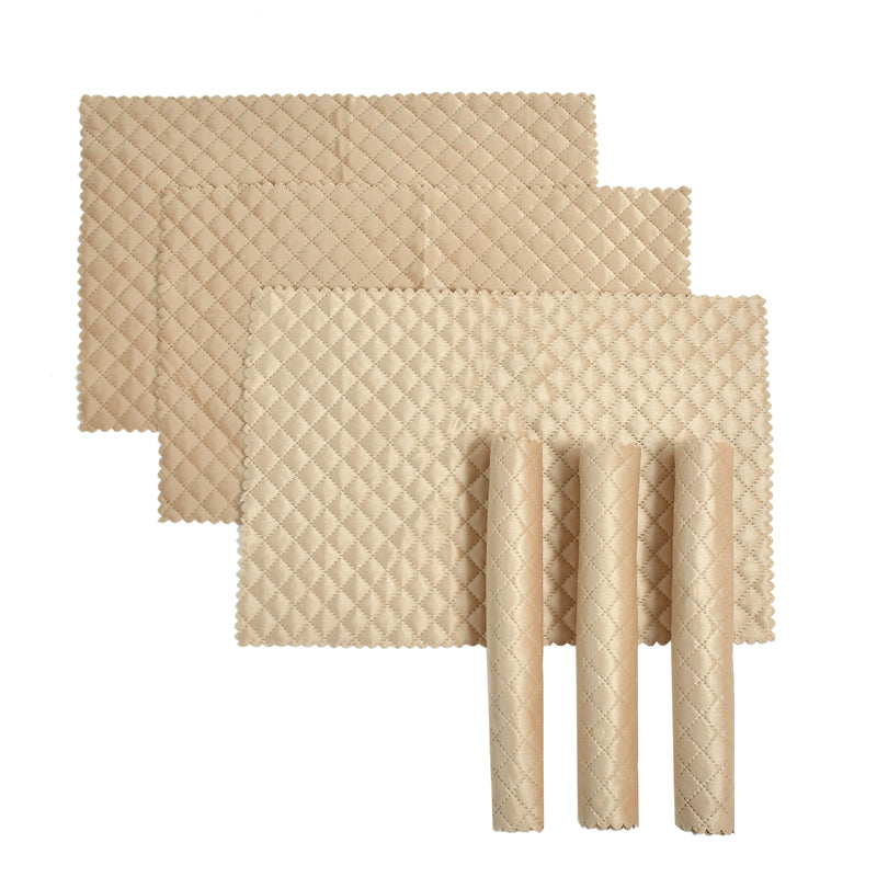 Table Mat - Osric Velvet Quilted Placemat (Beige) - Set Of Six