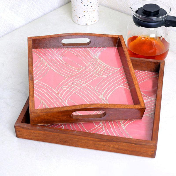 Buy Madhura Square Serving Tray - Set Of Two Serving Tray from Vaaree