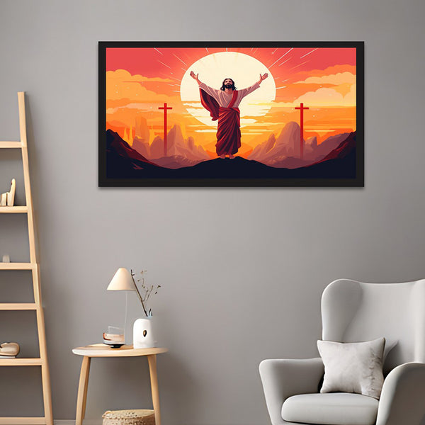 Buy Jesus Saviour Wall Painting With Frame Wall Art & Paintings from Vaaree