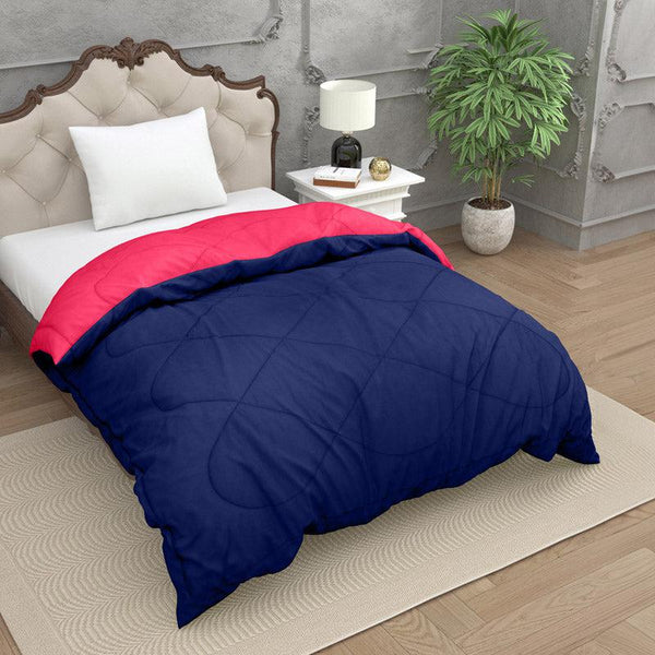 Buy Nihara Reversible Comforter - Dark Blue & Pink Comforters & AC Quilts from Vaaree