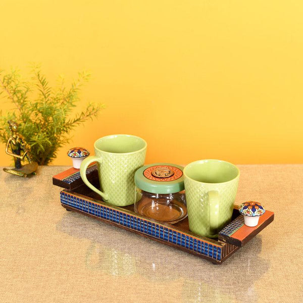 Buy Bhinna Handcrafted Breakfast Set - Set of Four Serving Tray from Vaaree