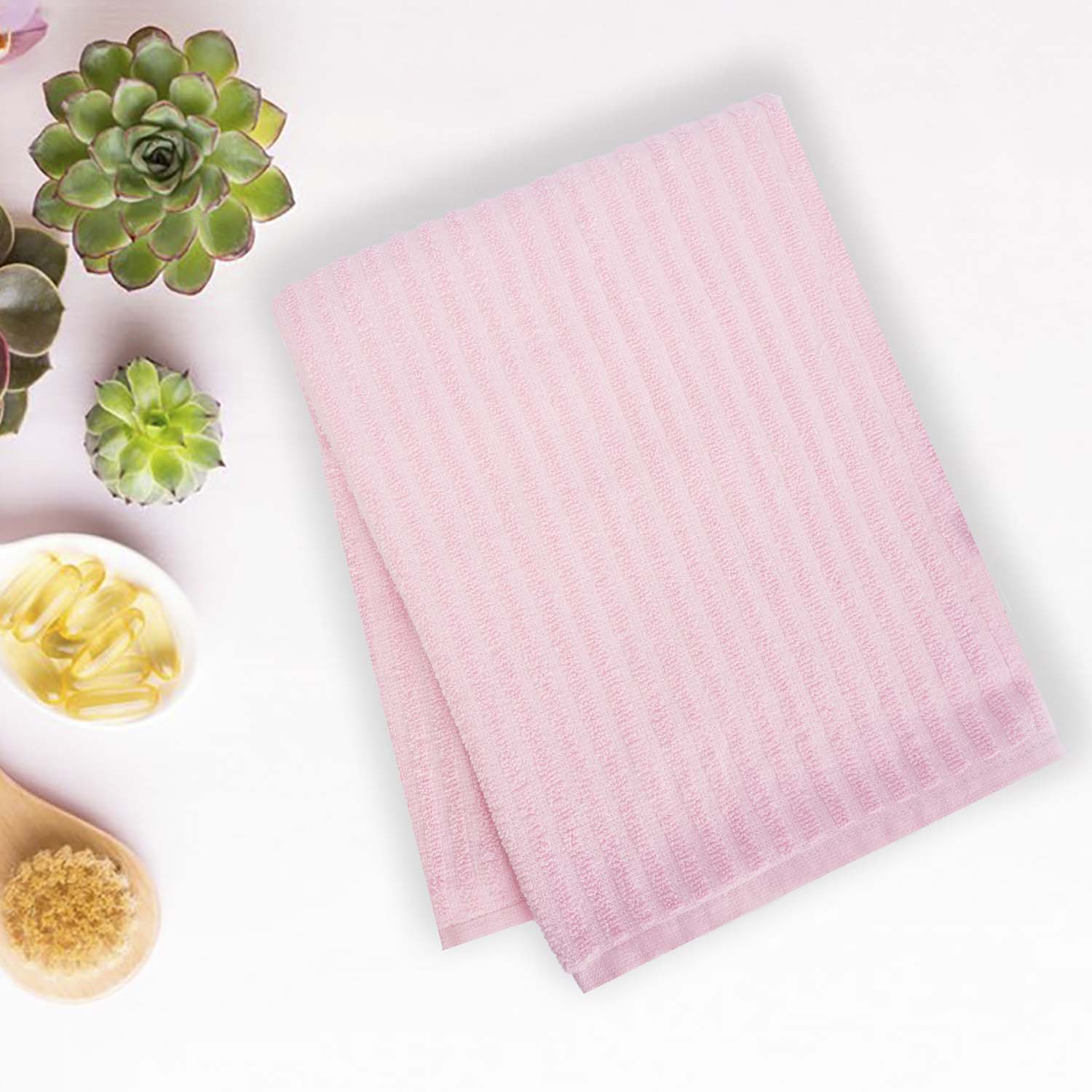 Buy Micro Cotton LuxeDry Striped Bath Towel - Pink Bath Towels from Vaaree