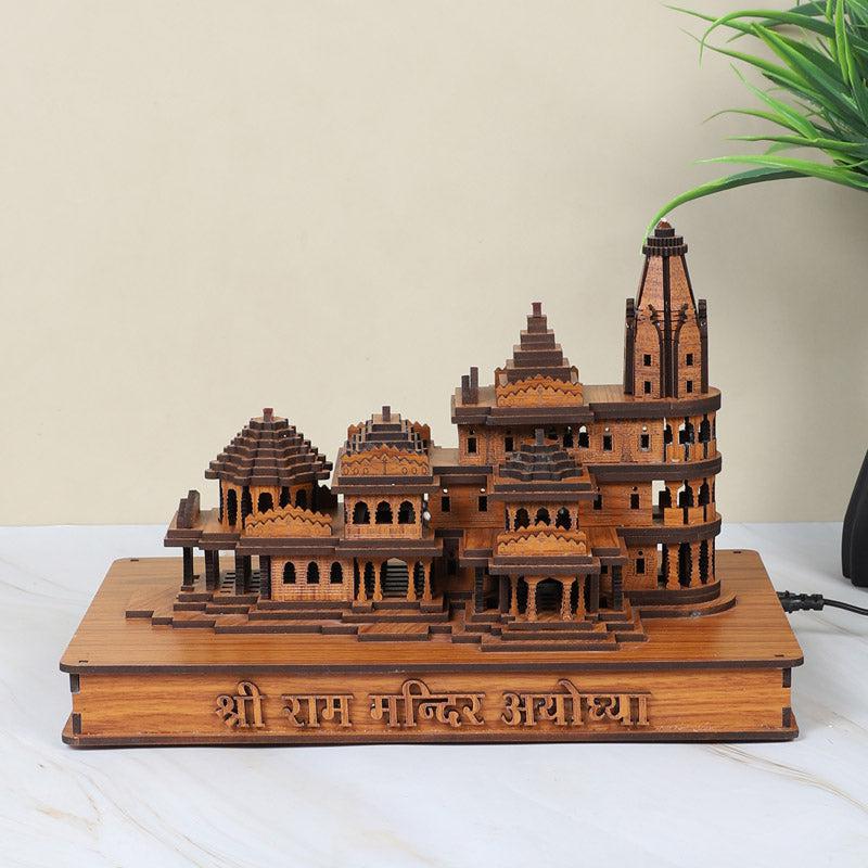 Buy Divine Teal Wood Ram Mandir Showpiece Showpieces from Vaaree