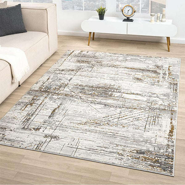 Buy Piera Abstract Carpet - Ash & White Carpet from Vaaree